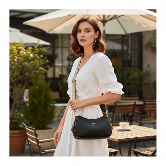 Rhea Black Shoulder Bag