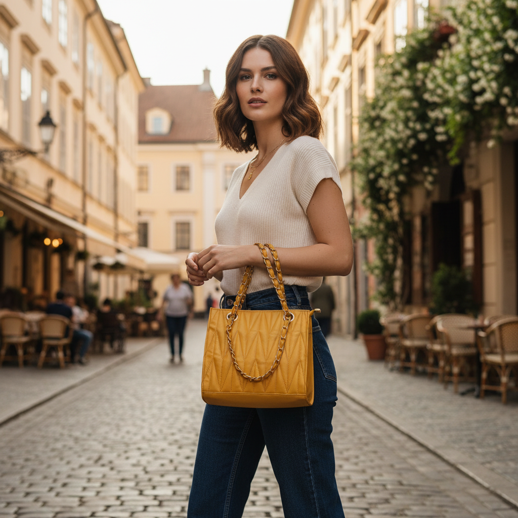 Mustard Luxe Shoulder Bag