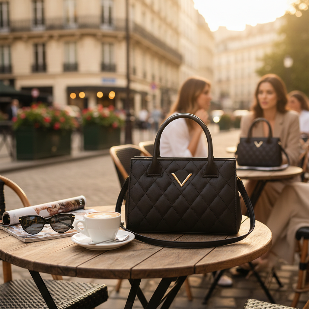 Luna Black Quilted Bag