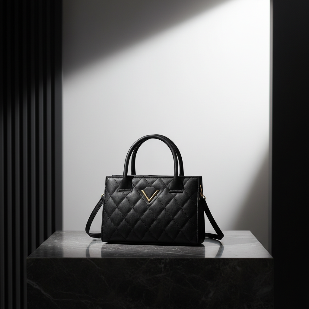 Luna Black Quilted Bag
