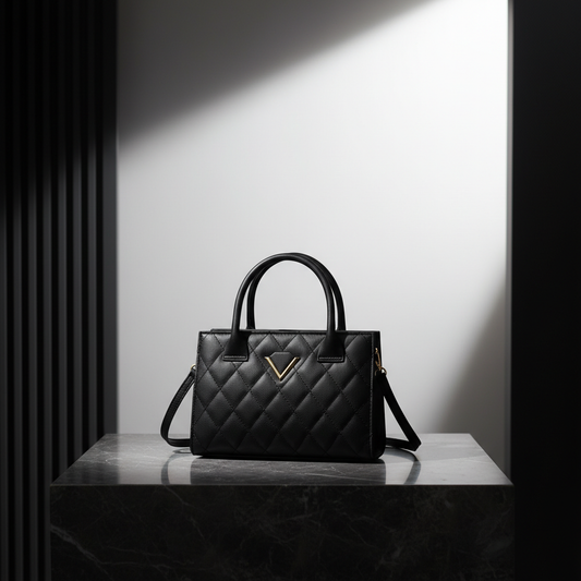 Luna Black Quilted Bag