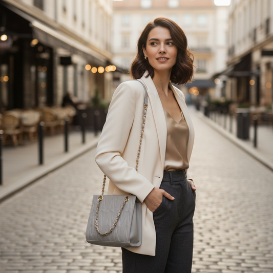 Luna Grey Quilted Bag