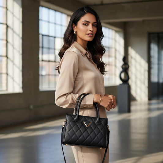 Luna Black Quilted Bag