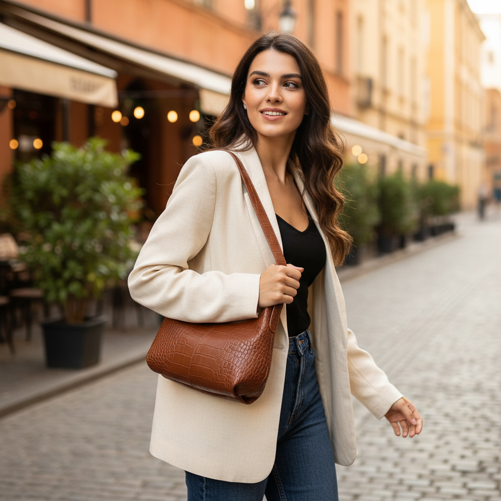 Bella Croc Shoulder Bag