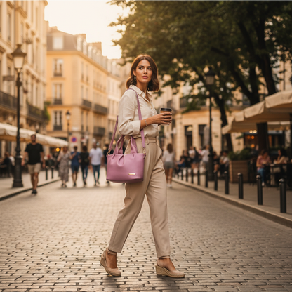 Rose Pleated Shoulder Bag